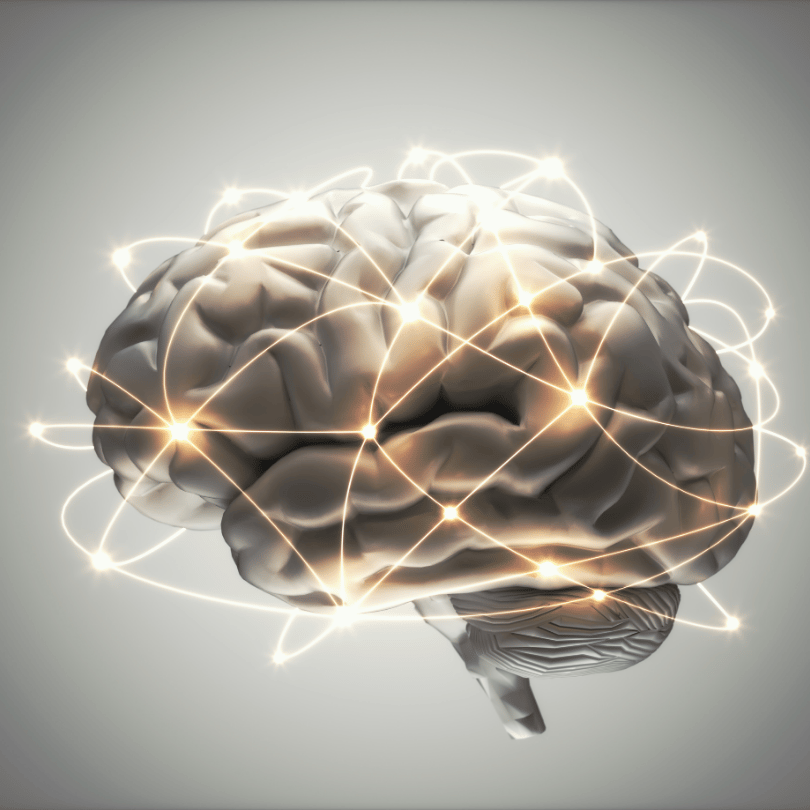 A glowing brain illustration symbolizing Ashwagandha's benefits for cognitive health and memory, featured on Zaira Natural.